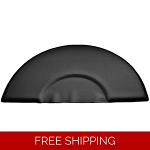 Black Semi-Circle Ultra Comfort 5' x 3' 5/8" Thick Anti Fatigue Barber Salon Floor Mat